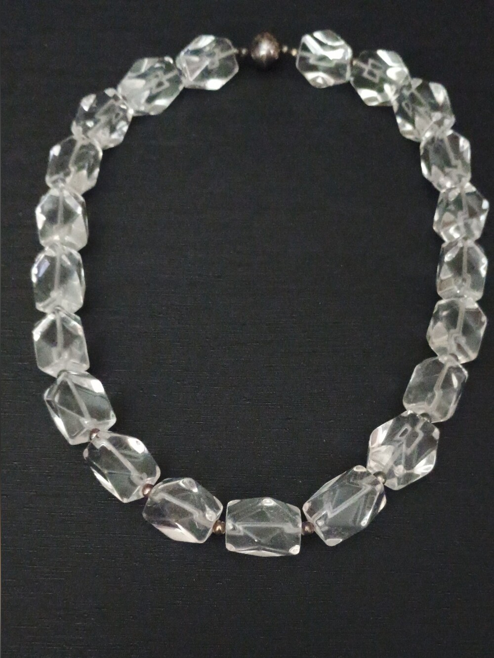 Vintage Italy PV Paloma Valentini 20" Quartz Beaded Necklace 925 Clasp
